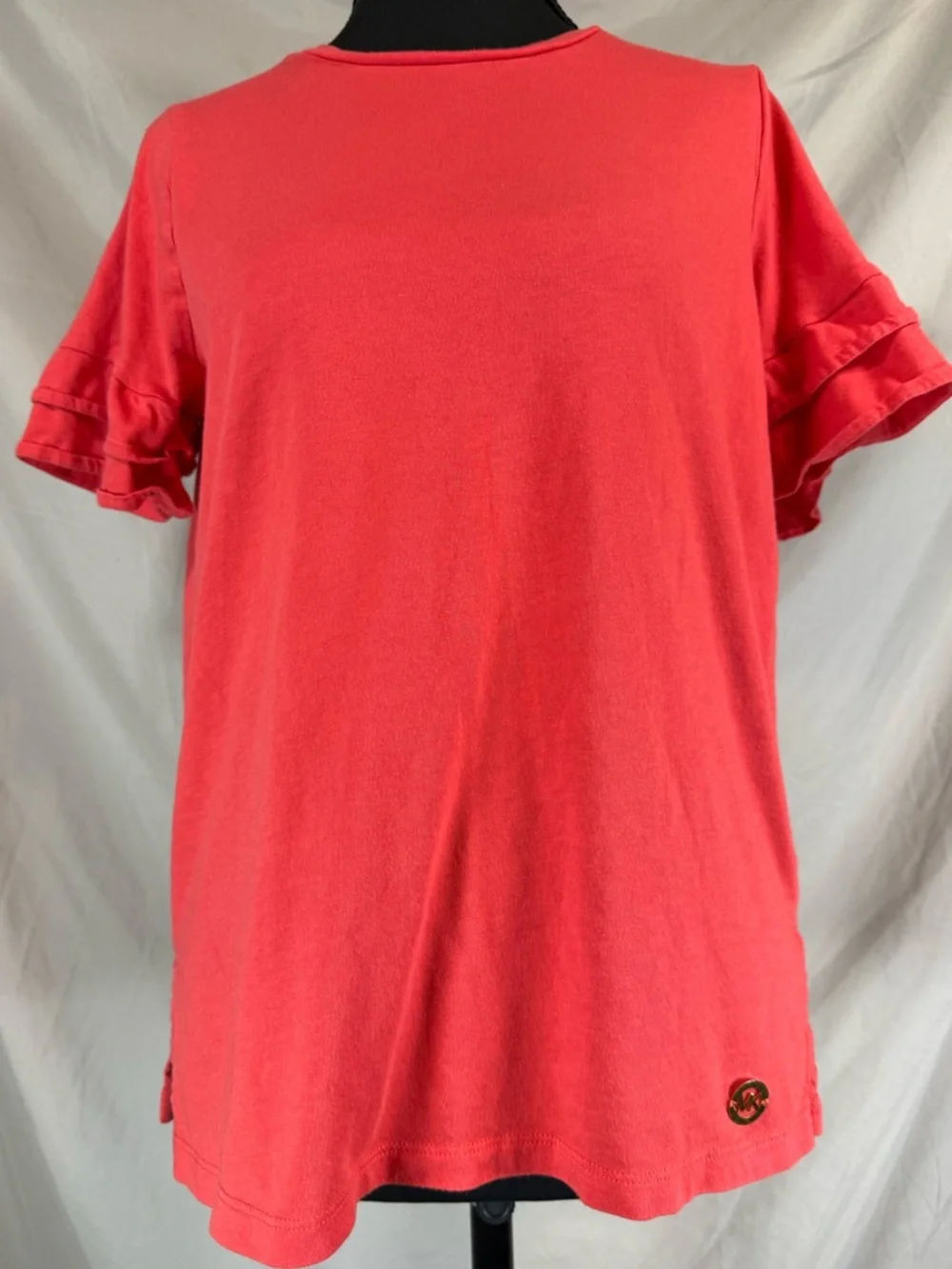 Michael‎ Michael Kors Ruffled Sleeve Top - Coral - Small